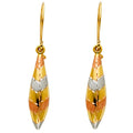 14K Yellow White Rose Gold Hollow Hanging Earring