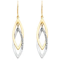 14K Two Tone Gold Hollow Design Tube Earring