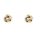 14K Two Tone Gold Love Knot Earring