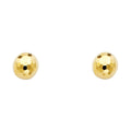 14K Yellow Gold 7 mm Diamond-Cut- Ball Earrings with Push-Back