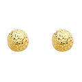 14Y 9.5 mm Diamond-Cut H-Ball Earrings with Push-Back