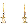 14K Yellow Gold Diamond Cut Fancy Hanging Earring