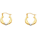 14K Two Tone Gold Dolphin Hollow Hoops