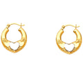 14K Two Tone Gold Fancy Hollow Hoops