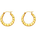 14K Yellow Gold Fancy Hollow Hoops
