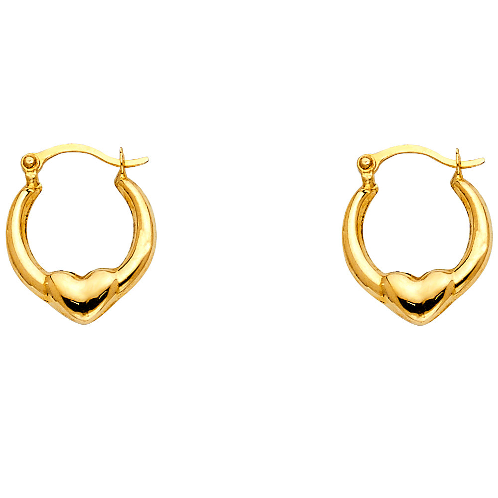 14K Yellow Gold Fancy Hollow Hoops