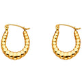 14K Yellow Gold Fancy Hollow Hoops