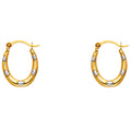 14K Two Tone Gold Fancy Hollow Hoops