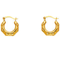 14K Yellow Gold Fancy Hollow Hoops
