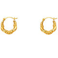 14K Yellow Gold Fancy Hollow Hoops