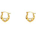 14K Two Tone Gold Fancy Hollow Hoops
