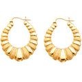 14K Yellow Gold Fancy Hollow Hoops