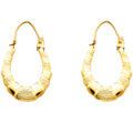 14K Yellow Gold Fancy Hollow Hoops