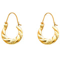 14K Yellow Gold Fancy Hollow Hoops