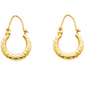 14K Yellow Gold Fancy Hollow Hoops