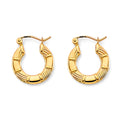 14K Yellow Gold Fancy Hollow Hoops