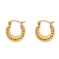 14K Yellow Gold Fancy Hollow Hoops