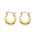 14K Yellow Gold Fancy Hollow Hoops