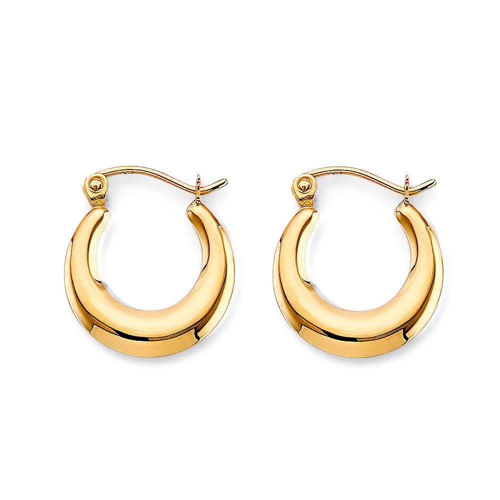 14K Yellow Gold Fancy Hollow Hoops