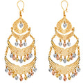 14K Yellow White Rose Gold Diamond Cut Chandelier Hang Earring