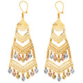 14K Yellow White Rose Gold Diamond Cut Chandelier Hang Earring