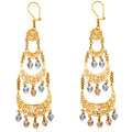14K Yellow White Rose Gold Diamond Cut Chandelier Hang Earring