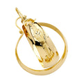 14K Yellow Gold Diamond Cut Graduated Hoops