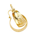 14K Yellow Gold Diamond Cut Graduated Hoops