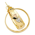 14K Yellow White Rose Gold Heart Diamond Cut Graduated Hoops
