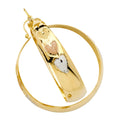 14K Yellow White Rose Gold Heart Diamond Cut Graduated Hoops