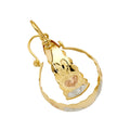 14K Yellow White Rose Gold Heart Diamond Cut Graduated Hoops