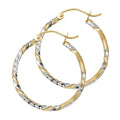 14K Two Tone Gold Curled Hoop Earring
