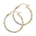 14K Two Tone Gold Curled Hoop Earring
