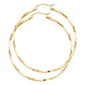 14K Yellow Gold Curled Hoop Earring
