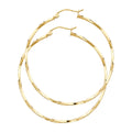 14K Yellow Gold Curled Hoop Earring