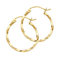 14K Yellow Gold Curled Hoop Earring