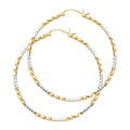 14K Two Tone Gold Curled Hoop Earring