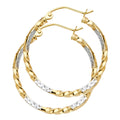 14K Two Tone Gold Curled Hoop Earring