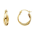 14K Yellow Gold 3Line Hoop Earring