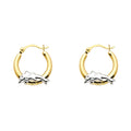 14K Two Tone Gold Dolphin Hoop Earring