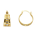 14K Two Tone Gold Heart Hoop Earring