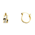 14K Two Tone Gold Elephant Hoop Earring