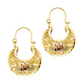 14K Two Tone Gold Guadalupe Basket Earring