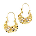 14K Yellow White Rose Gold Flower Basket Earring