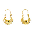 14K Yellow Gold Diamond Cut Basket Earring