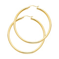 14K Yellow Gold 3 mm Plain Hoop Earring