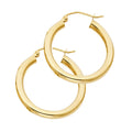 14K Yellow Gold 3 mm Plain Hoop Earring