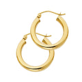 14K Yellow Gold 3 mm Plain Hoop Earring