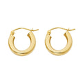 14K Yellow Gold 3 mm Plain Hoop Earring