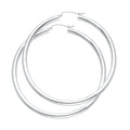 14K White Gold 3 mm Plain Hoop Earring